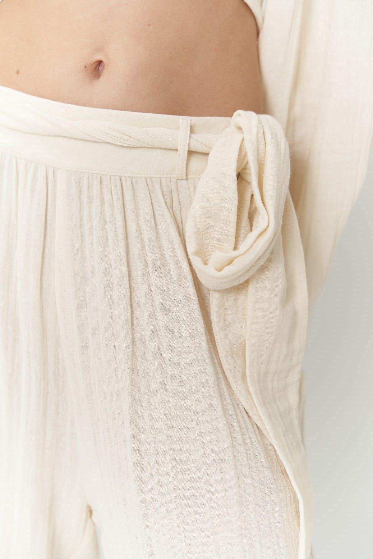 SHAÉN wide length muslin pant for women