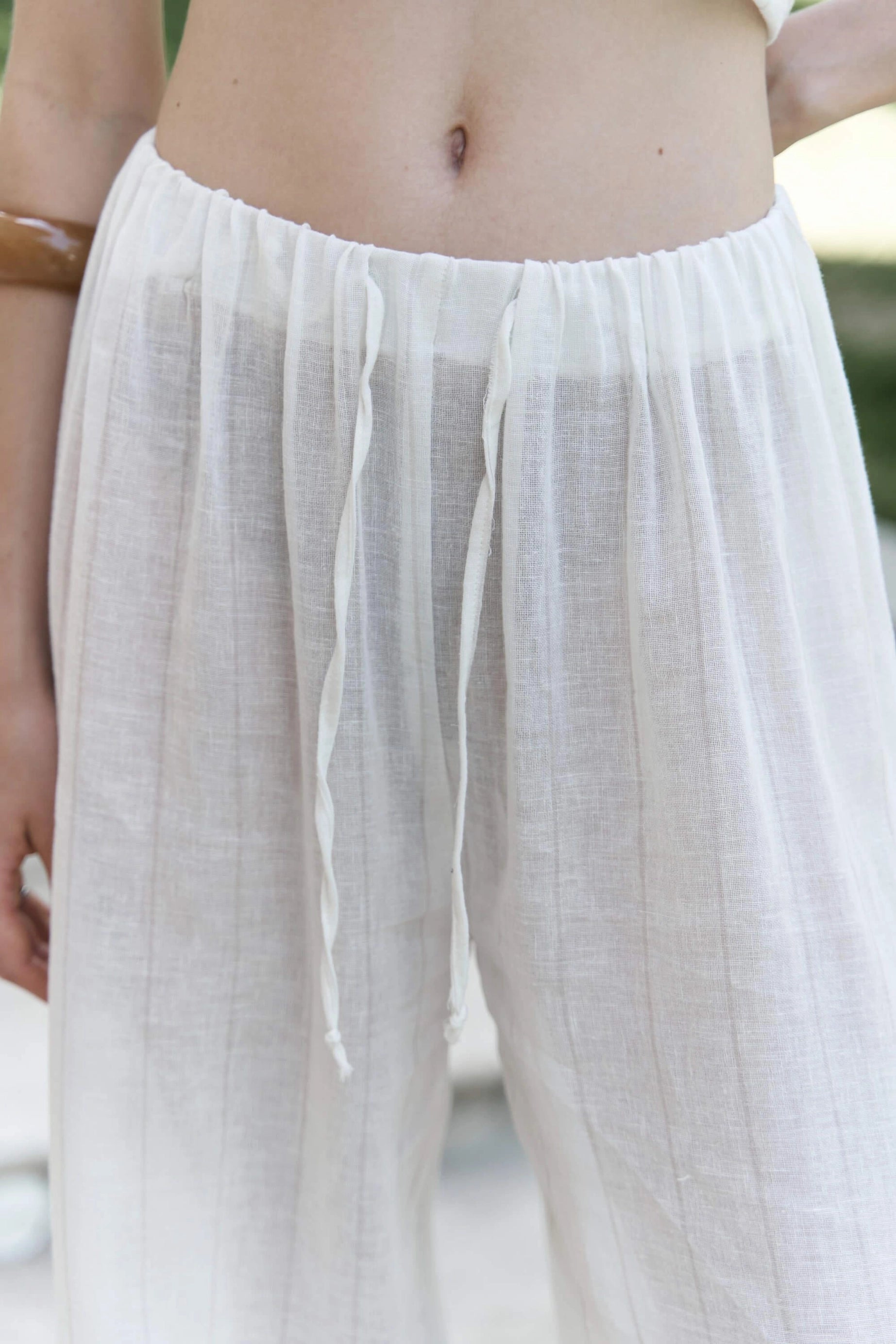ELVIA — Back-Tie Cotton Linen Co-Ord Set