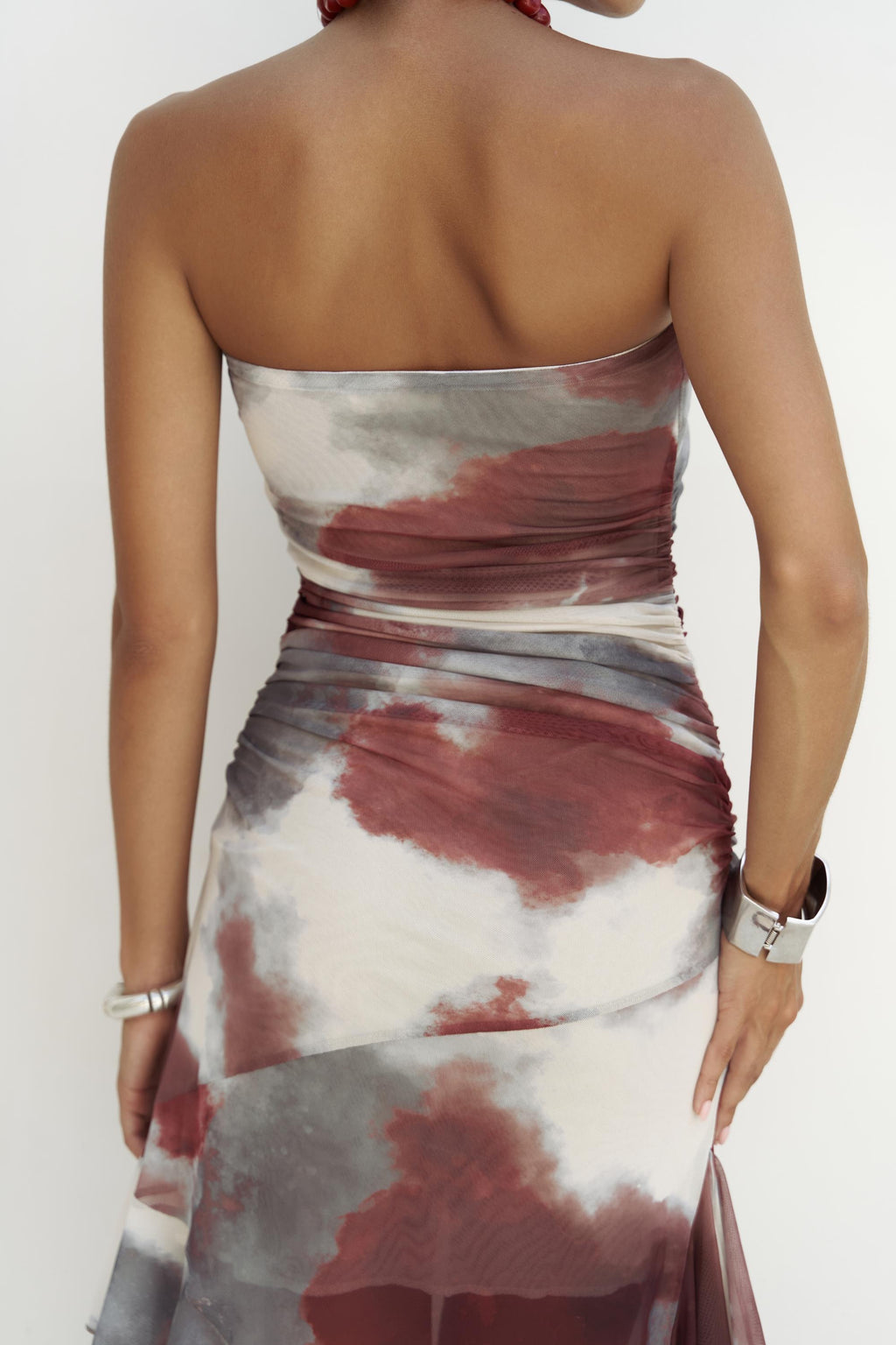 Saphira — Strapless Ruffle Dress - Marble Patterns