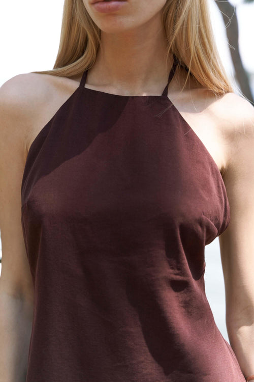 Aeris — Halter Neck Mini Lyocell & Hemp Dress