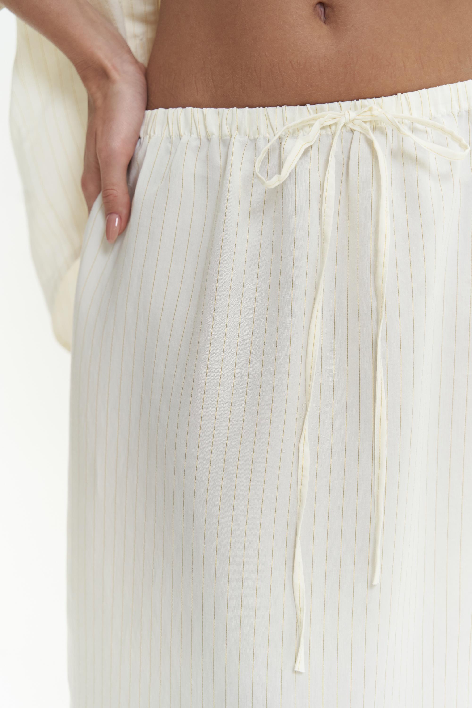 Tencel Striped Co-Ord Set in Ivory