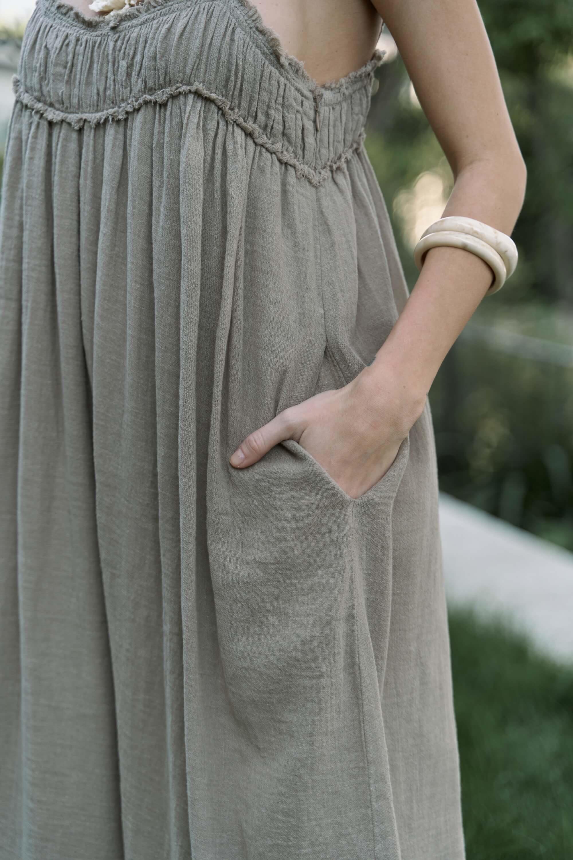 Vermont– Maxi Length Linen Cotton Dress
